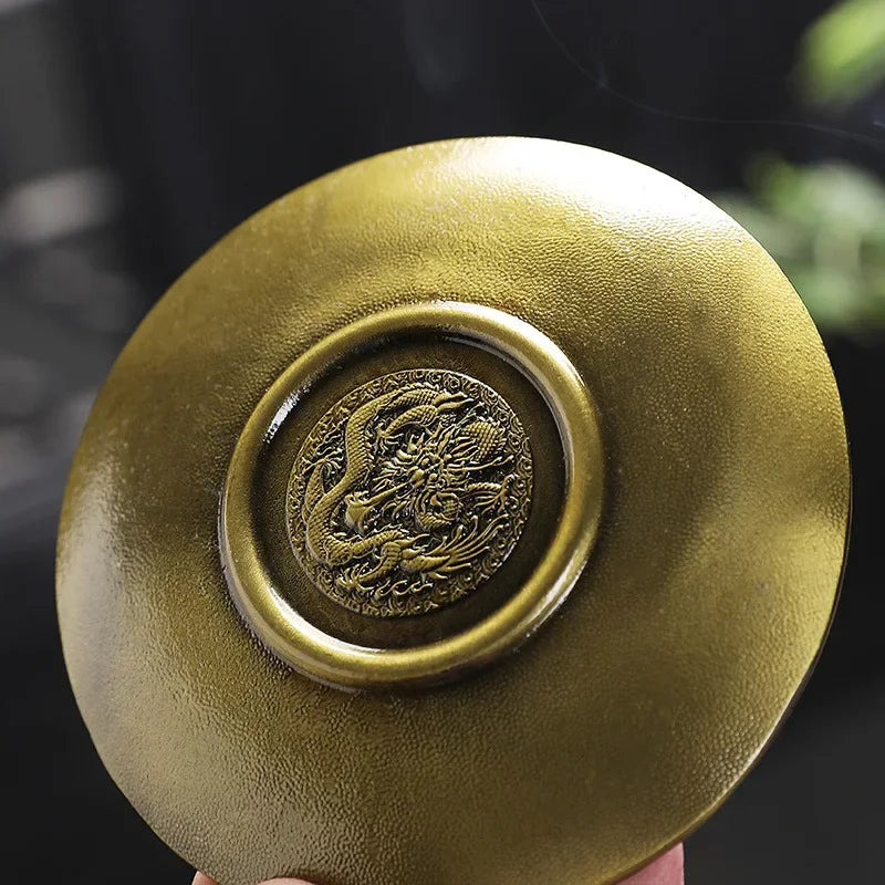 Dragon & Phoenix Antique Bronze Incense Holder – Zodiac Harmony Burner