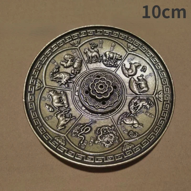 Dragon & Phoenix Antique Bronze Incense Holder – Zodiac Harmony Burner