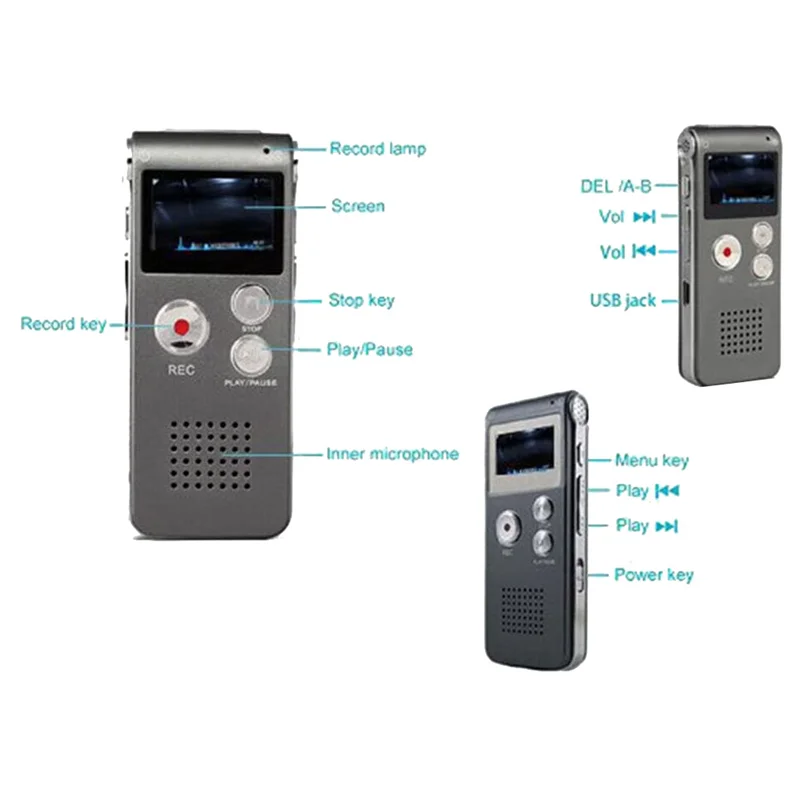 Phantom Pro EVP Recorder- 8GB Voice-Activated USB, Sleek Black Design for Ultimate Ghost Hunting Adventures.