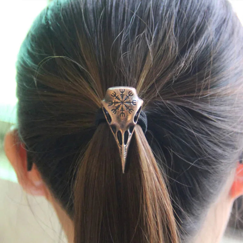 Charming Nordic Retro Viking Hairpin – Gothic Crow Skull & Antlers, Unique Temperament Jewelry for a Bold Statement