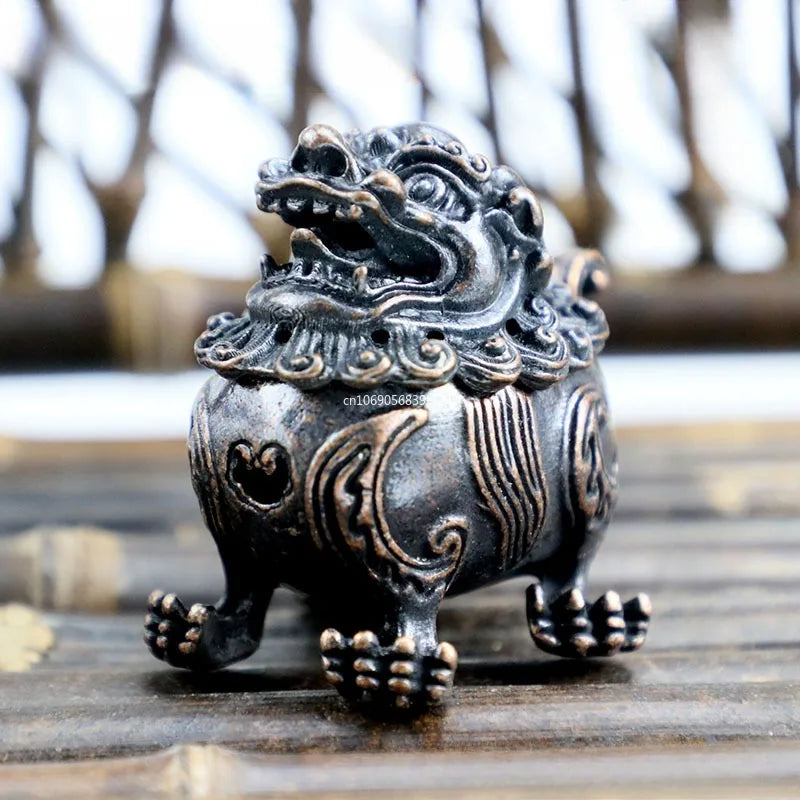 Lotus Harmony Incense Burner – Archaic Copper Buddhist Décor