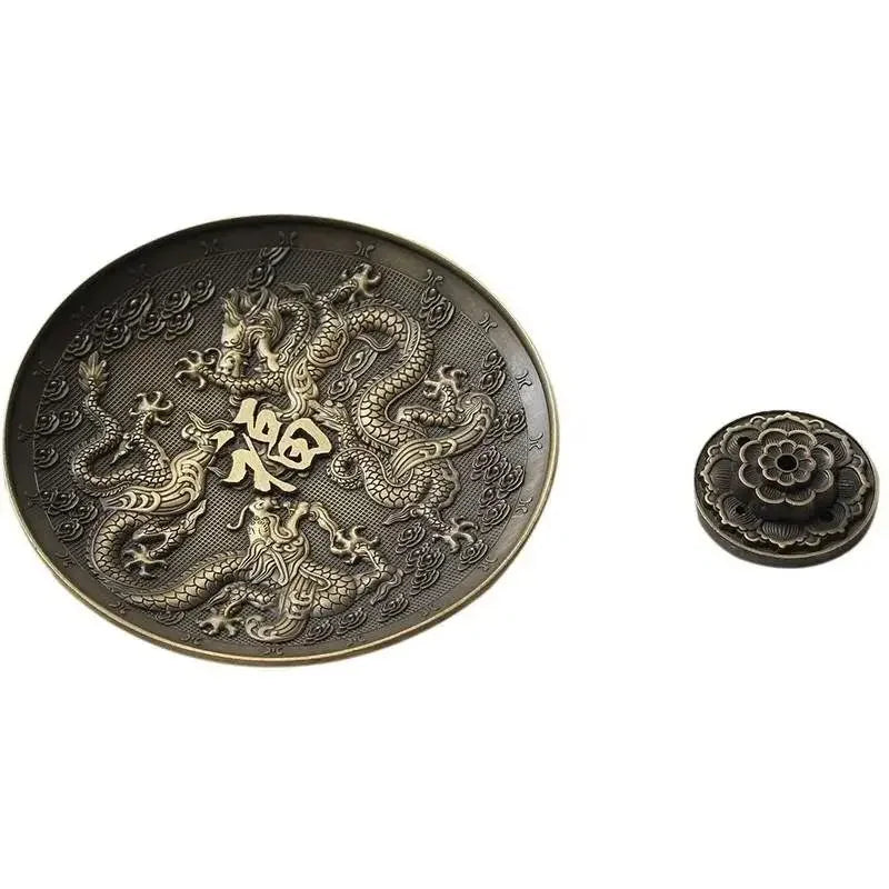 Dragon & Phoenix Antique Bronze Incense Holder – Zodiac Harmony Burner