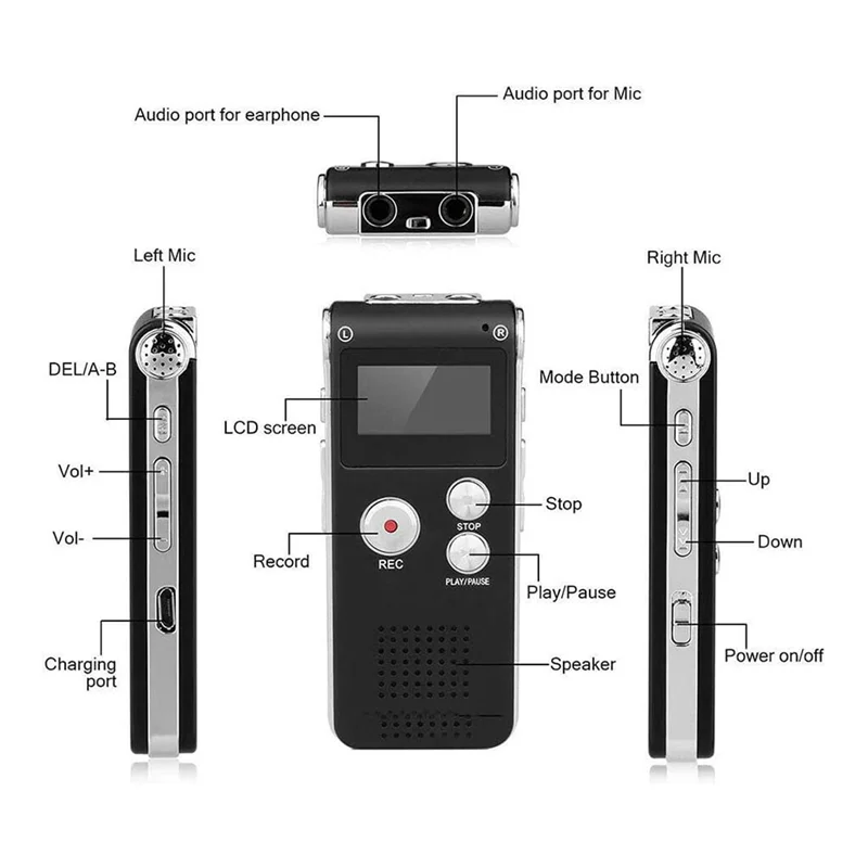 Phantom Pro EVP Recorder- 8GB Voice-Activated USB, Sleek Black Design for Ultimate Ghost Hunting Adventures.