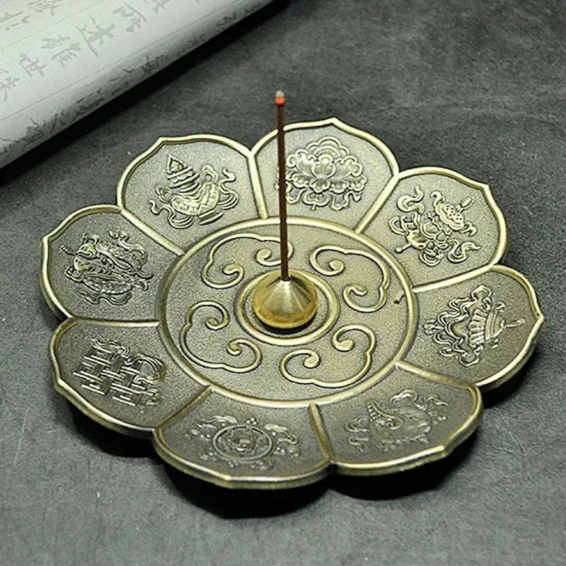 Dragon & Phoenix Antique Bronze Incense Holder – Zodiac Harmony Burner