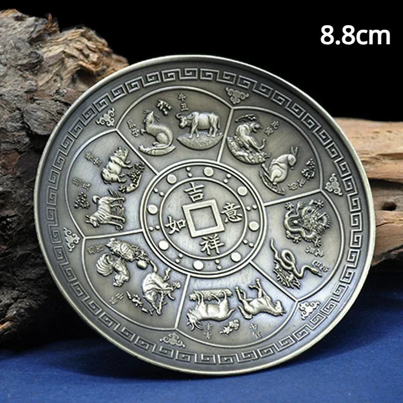 Dragon & Phoenix Antique Bronze Incense Holder – Zodiac Harmony Burner