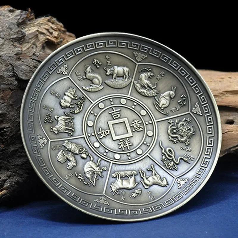 Dragon & Phoenix Antique Bronze Incense Holder – Zodiac Harmony Burner