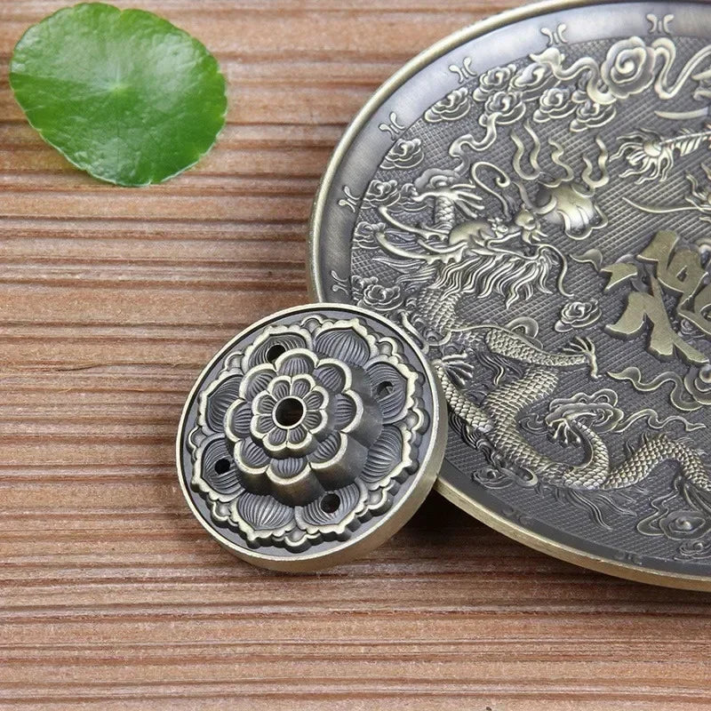 Dragon & Phoenix Antique Bronze Incense Holder – Zodiac Harmony Burner