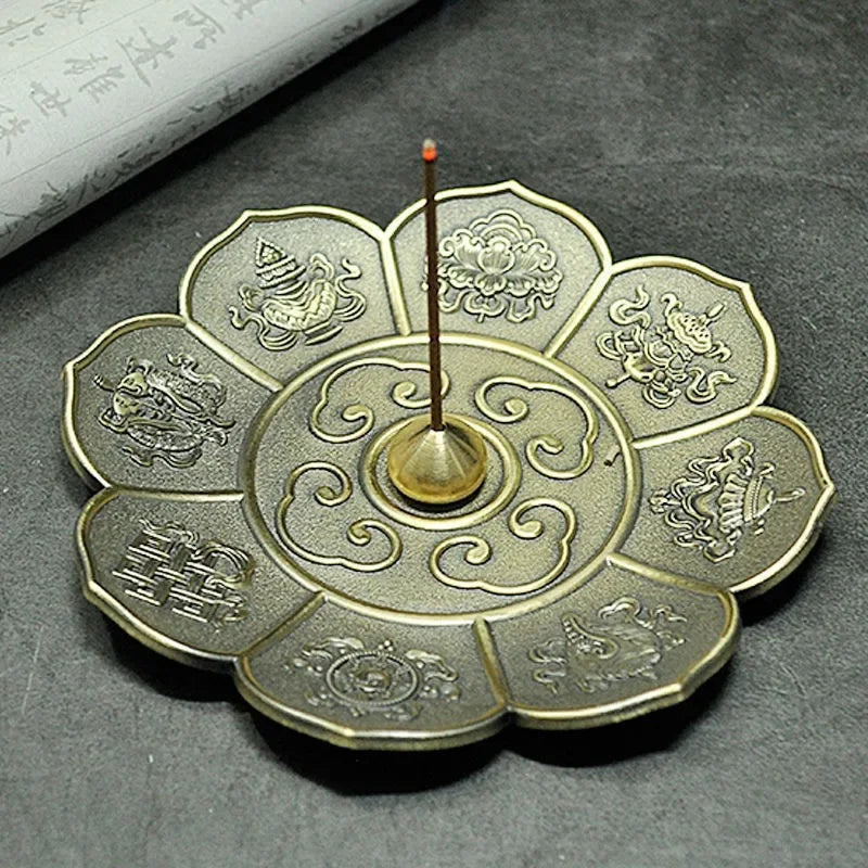 Dragon & Phoenix Antique Bronze Incense Holder – Zodiac Harmony Burner