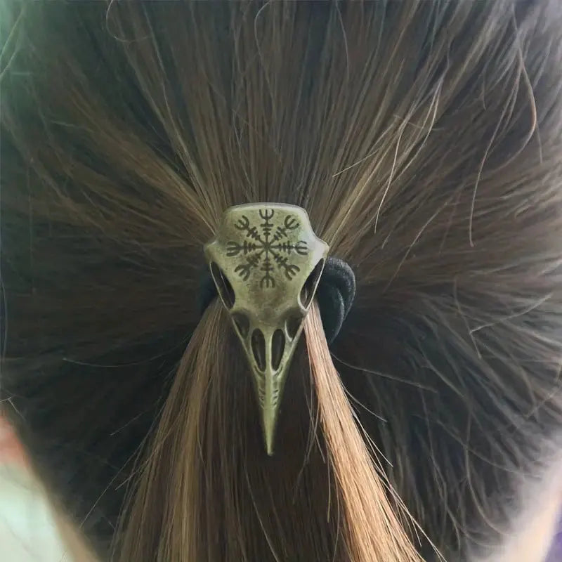 Charming Nordic Retro Viking Hairpin – Gothic Crow Skull & Antlers, Unique Temperament Jewelry for a Bold Statement