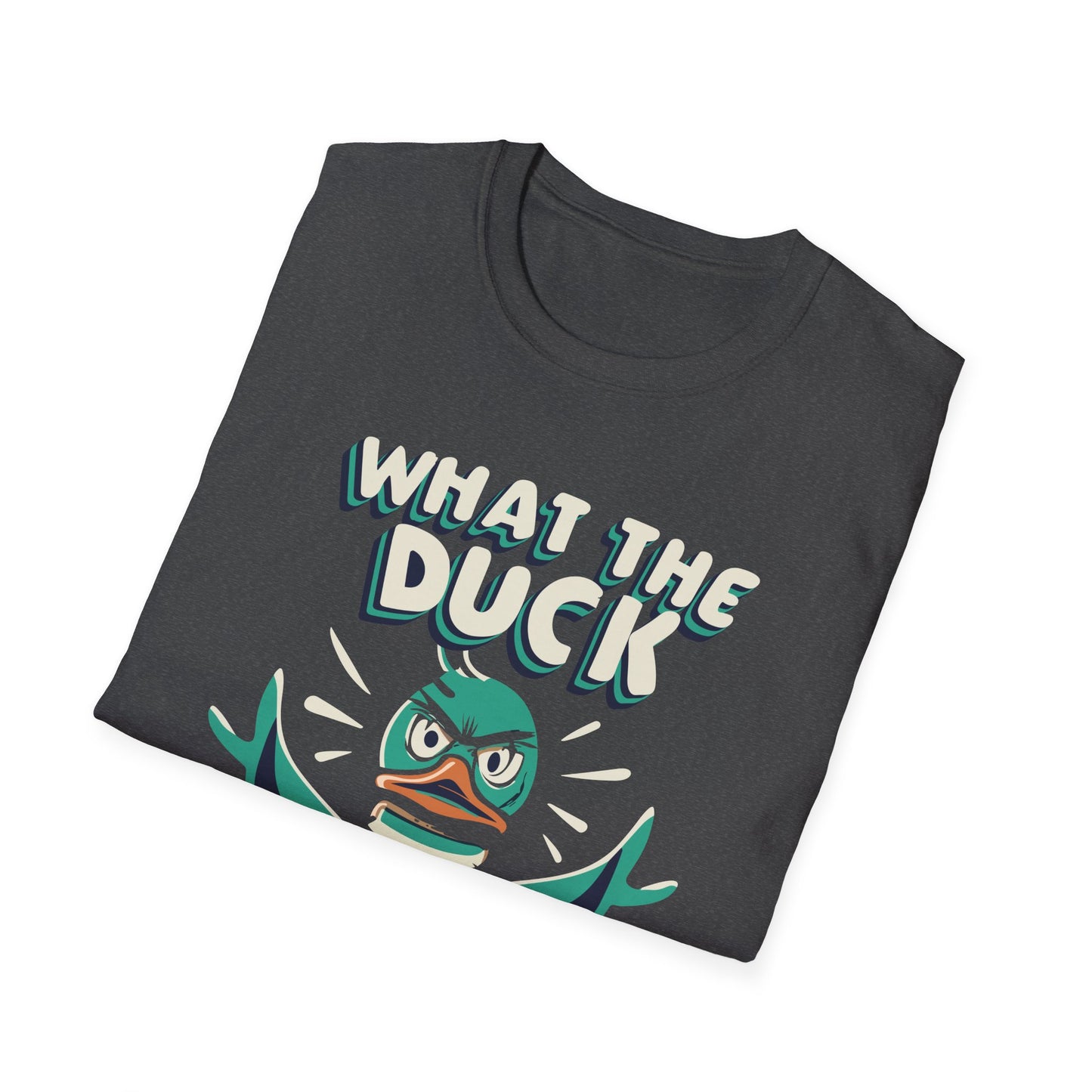 Funny Duck Graphic Tee, Unisex Softstyle T-Shirt, Quirky Gift for Nature Lovers, Casual Summer Wear, Perfect for Birthdays or Parties