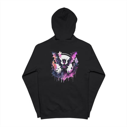 Unisex Fleece Zip Up Hoodie with Artistic Design