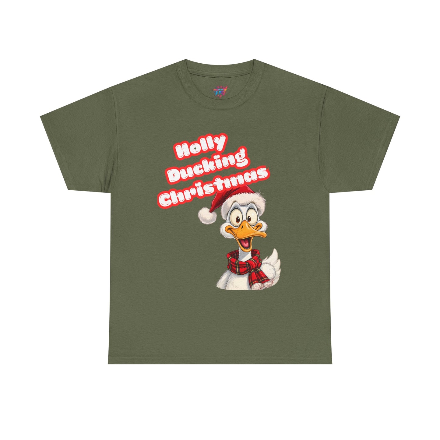 Holly Ducking Christmas Tee, Funny Holiday T-Shirt, Christmas Gift, Unisex Cotton Shirt, Quirky Seasonal Apparel