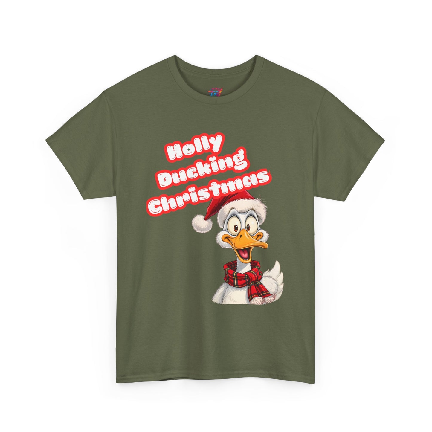 Holly Ducking Christmas Tee, Funny Holiday T-Shirt, Christmas Gift, Unisex Cotton Shirt, Quirky Seasonal Apparel
