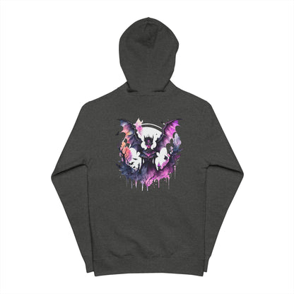 Unisex Fleece Zip Up Hoodie with Artistic Design