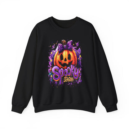 Unisex Heavy Blend™ Halloween Pumpkin Crewneck Sweatshirt – Cozy Fall & Spooky Season Apparel
