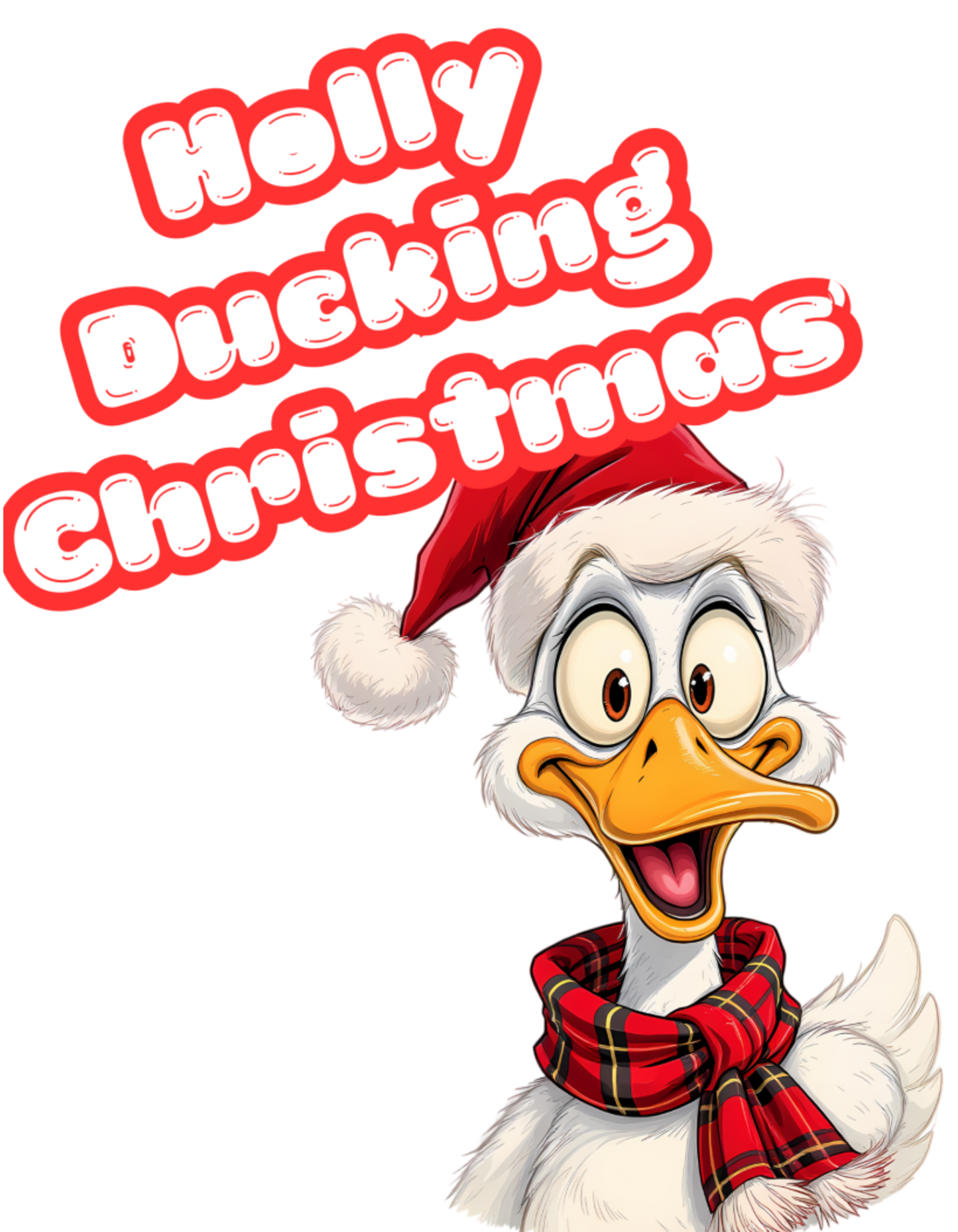 Holly Ducking Christmas Tee, Funny Holiday T-Shirt, Christmas Gift, Unisex Cotton Shirt, Quirky Seasonal Apparel