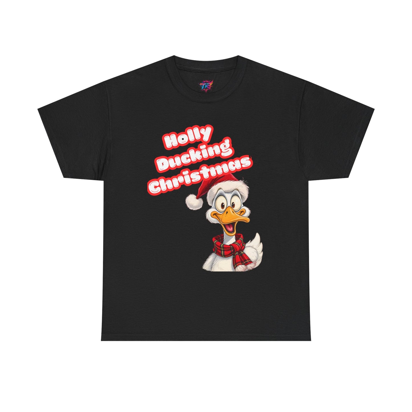Holly Ducking Christmas Tee, Funny Holiday T-Shirt, Christmas Gift, Unisex Cotton Shirt, Quirky Seasonal Apparel