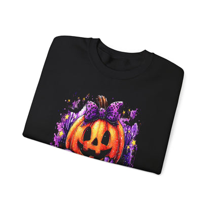 Unisex Heavy Blend™ Halloween Pumpkin Crewneck Sweatshirt – Cozy Fall & Spooky Season Apparel