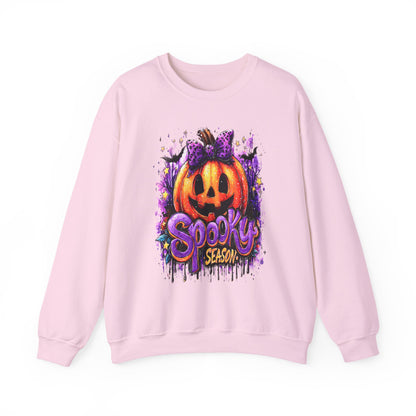 Unisex Heavy Blend™ Halloween Pumpkin Crewneck Sweatshirt – Cozy Fall & Spooky Season Apparel
