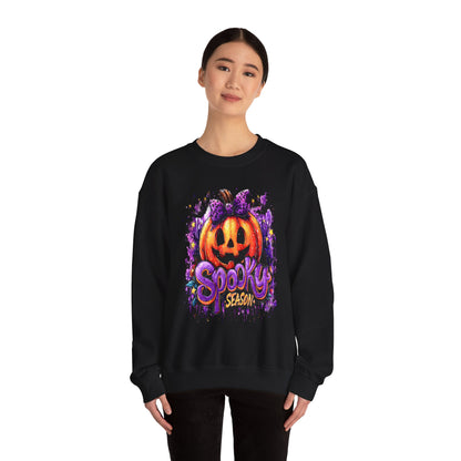 Unisex Heavy Blend™ Halloween Pumpkin Crewneck Sweatshirt – Cozy Fall & Spooky Season Apparel