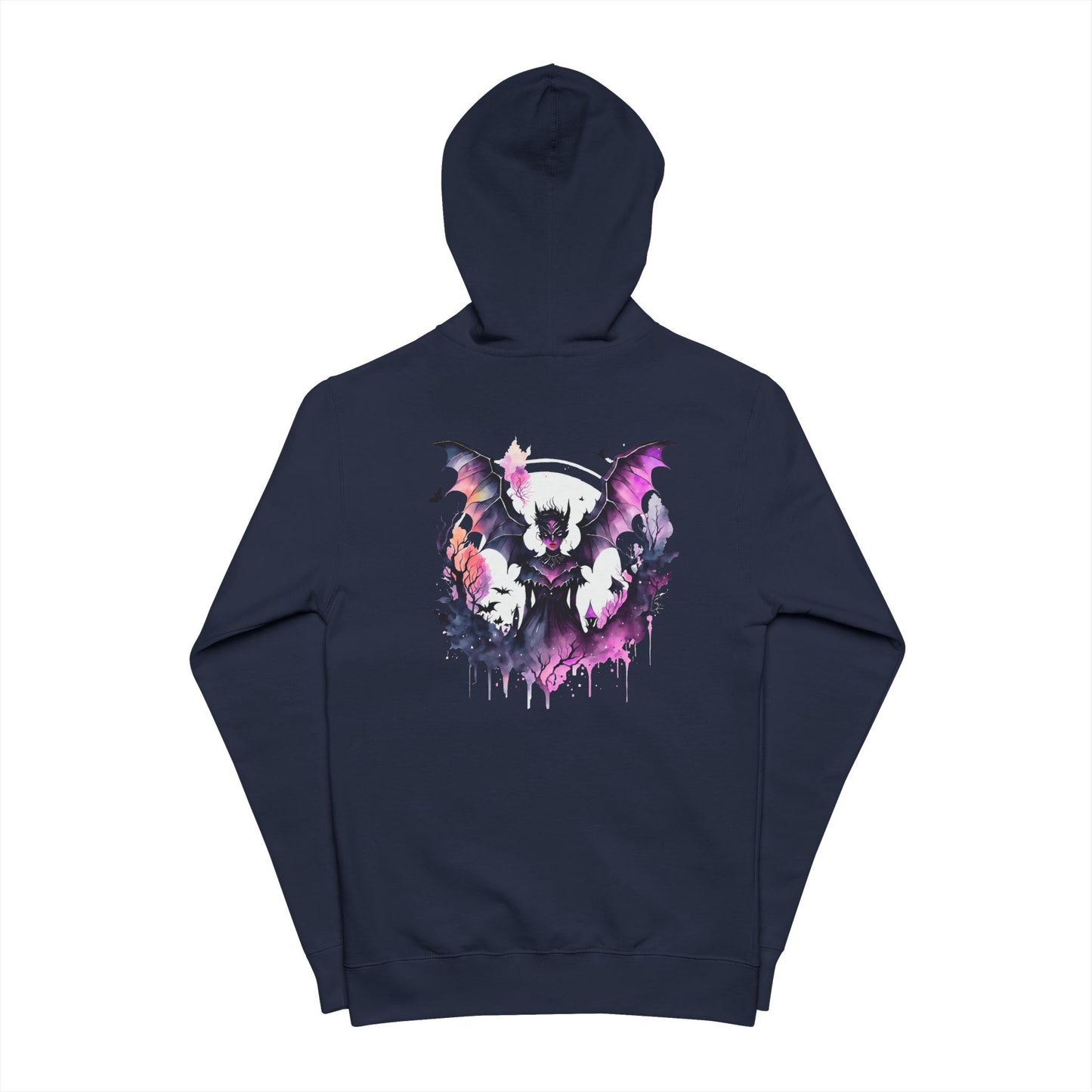 Unisex Fleece Zip Up Hoodie with Artistic Design