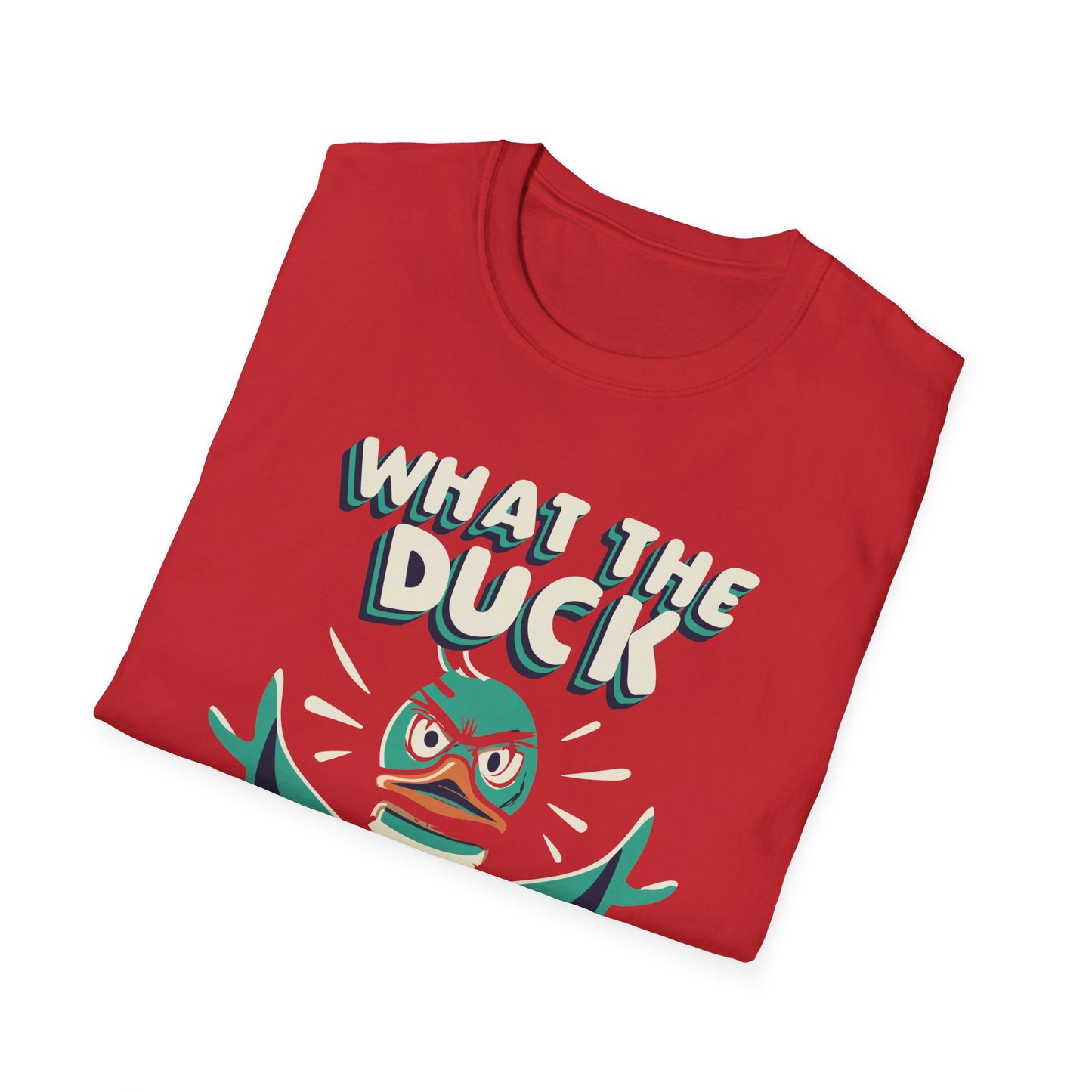 Funny Duck Graphic Tee, Unisex Softstyle T-Shirt, Quirky Gift for Nature Lovers, Casual Summer Wear, Perfect for Birthdays or Parties
