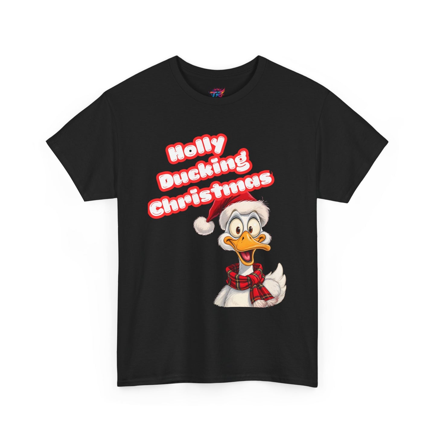 Holly Ducking Christmas Tee, Funny Holiday T-Shirt, Christmas Gift, Unisex Cotton Shirt, Quirky Seasonal Apparel