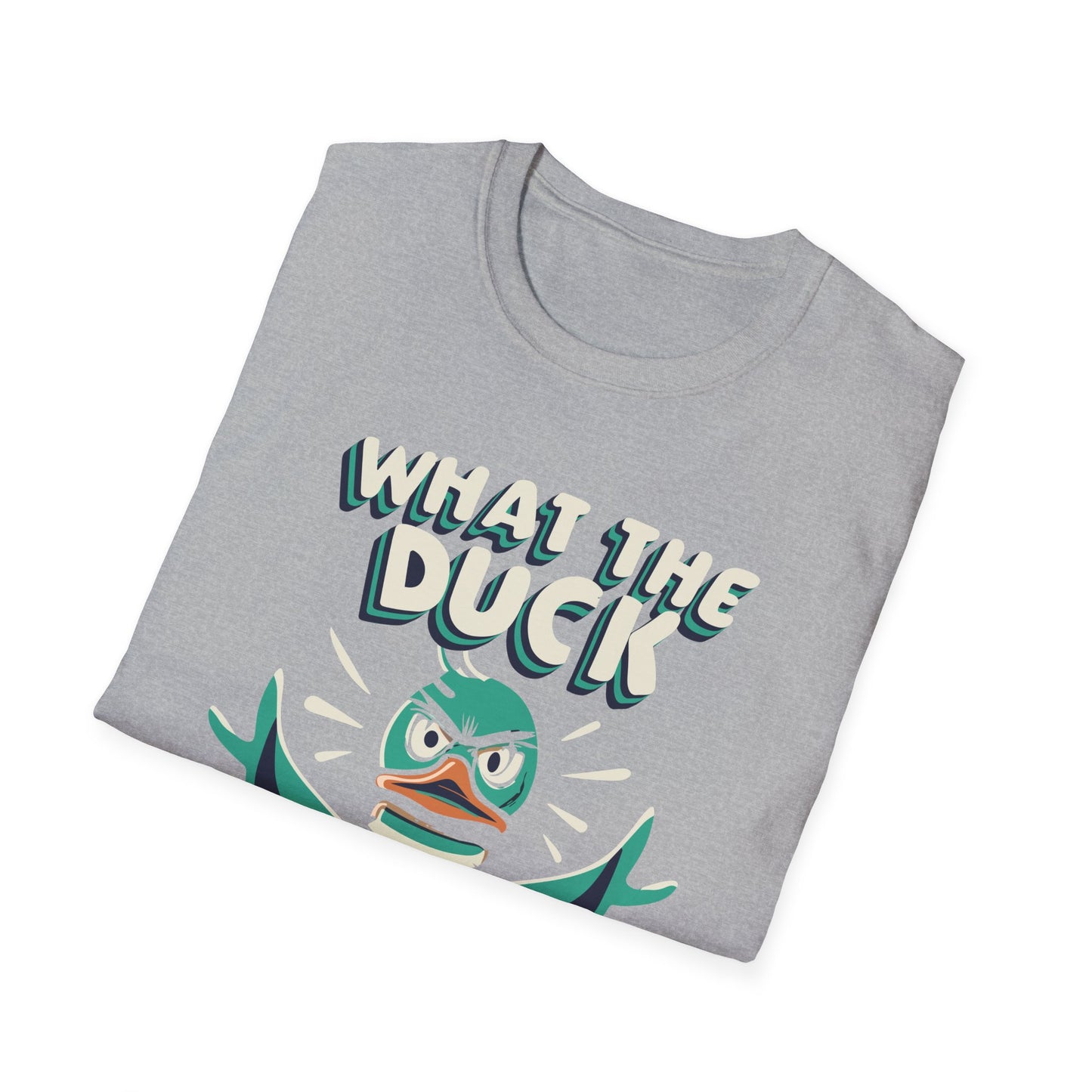 Funny Duck Graphic Tee, Unisex Softstyle T-Shirt, Quirky Gift for Nature Lovers, Casual Summer Wear, Perfect for Birthdays or Parties