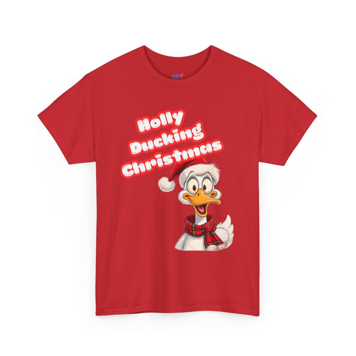 Holly Ducking Christmas Tee, Funny Holiday T-Shirt, Christmas Gift, Unisex Cotton Shirt, Quirky Seasonal Apparel
