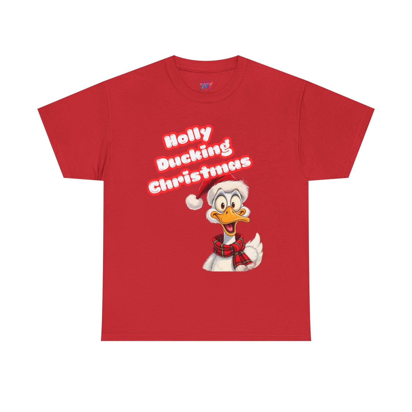 Holly Ducking Christmas Tee, Funny Holiday T-Shirt, Christmas Gift, Unisex Cotton Shirt, Quirky Seasonal Apparel