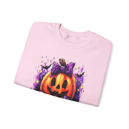 Unisex Heavy Blend™ Halloween Pumpkin Crewneck Sweatshirt – Cozy Fall & Spooky Season Apparel