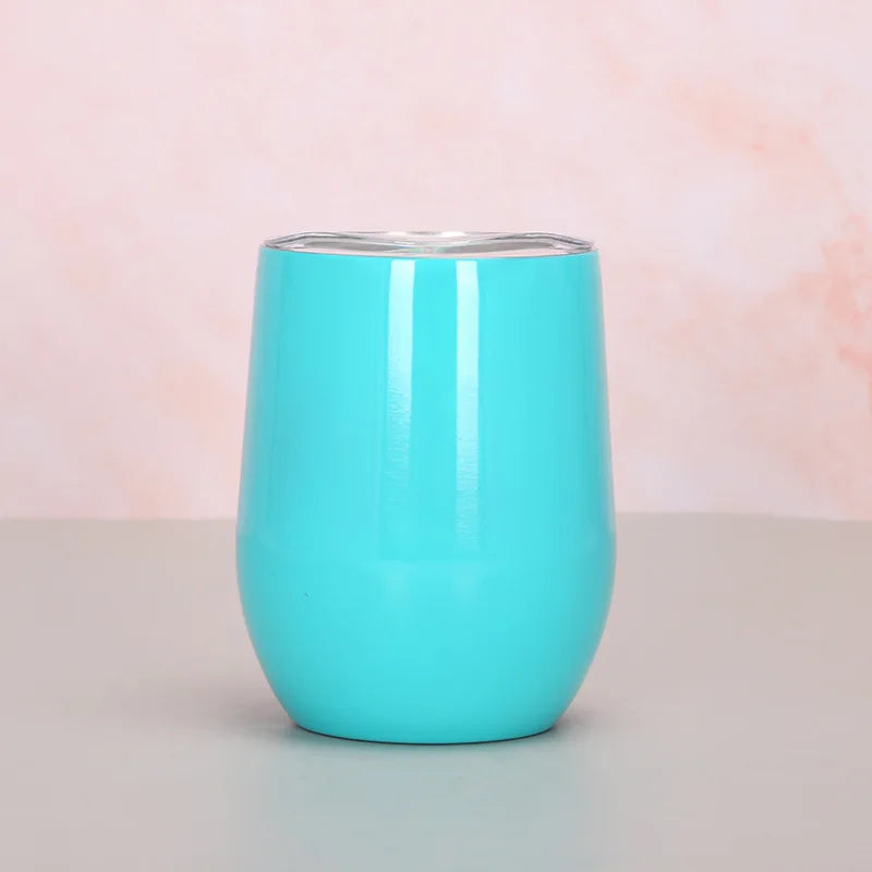 Customized logo 12OZ Wholesale Price Swig Wine Cups Insulated Thermos Coffee Mug Vacuum Thermos Cup Coffee Tumbler Egg Shape