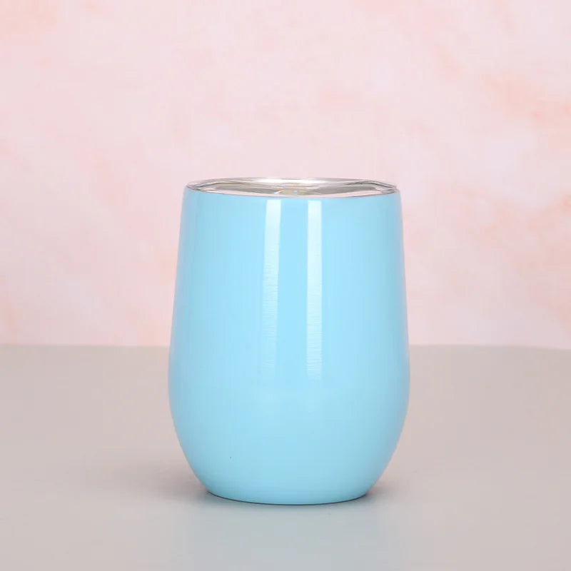 Customized logo 12OZ Wholesale Price Swig Wine Cups Insulated Thermos Coffee Mug Vacuum Thermos Cup Coffee Tumbler Egg Shape