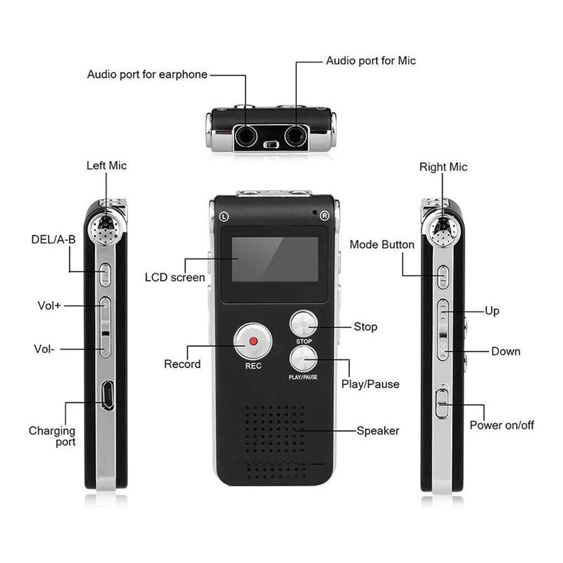 Phantom Pro EVP Recorder- 8GB Voice-Activated USB, Sleek Black Design for Ultimate Ghost Hunting Adventures.