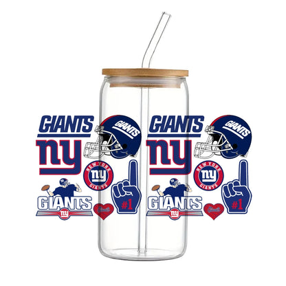 Soccer & Football Sports UV DTF Cup Wrap – 16oz Libbey Glass Can Transfer | Waterproof 3D Sticker