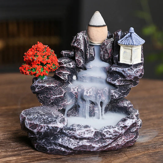 Tranquil Cascade Backflow Incense Burner – Mountain River Aromatherapy Ornament