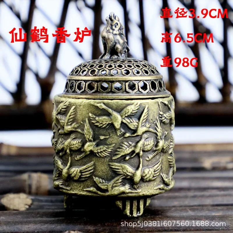 Lotus Harmony Incense Burner – Archaic Copper Buddhist Décor