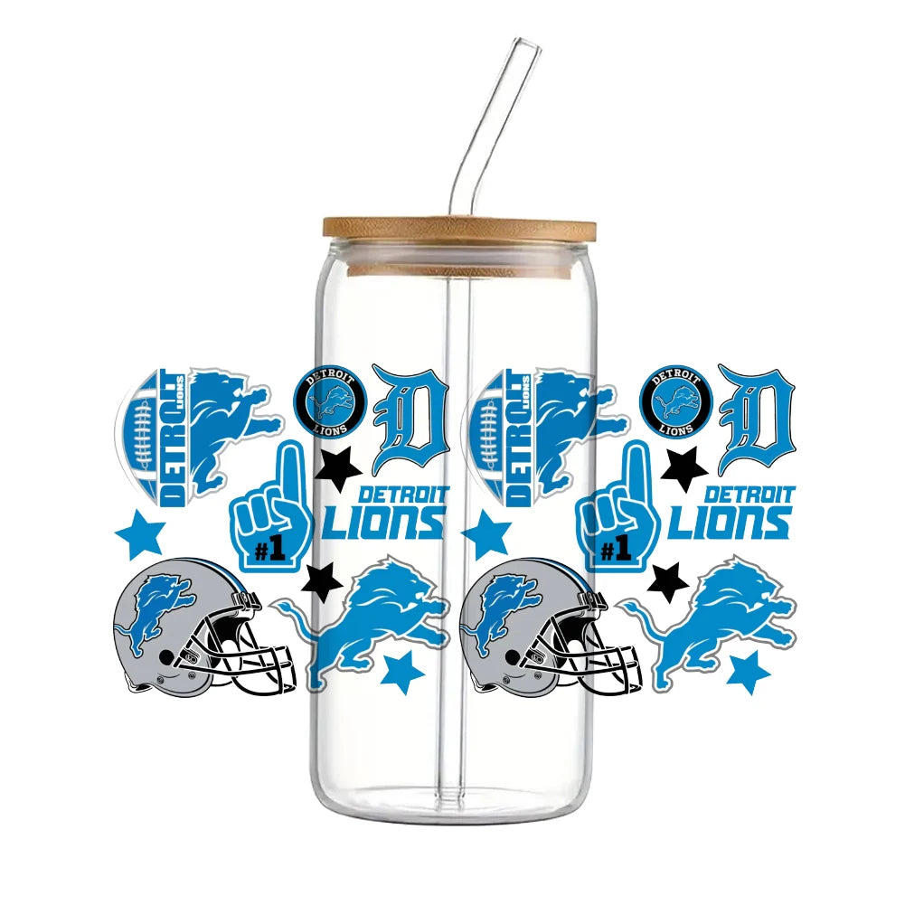 Soccer & Football Sports UV DTF Cup Wrap – 16oz Libbey Glass Can Transfer | Waterproof 3D Sticker