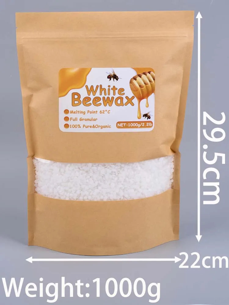 1000g White Beeswax DIY Candle Making Meterial Pure Natural Granular Bag Odorless Wax Particles Raw Materials Handicraft Supplier