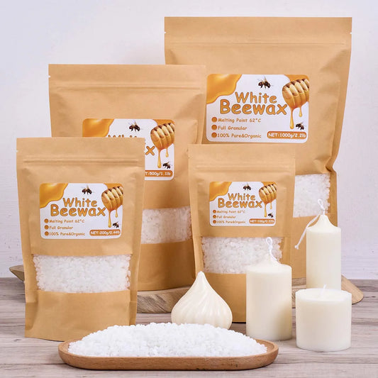 1000g White Beeswax DIY Candle Making Meterial Pure Natural Granular Bag Odorless Wax Particles Raw Materials Handicraft Supplier