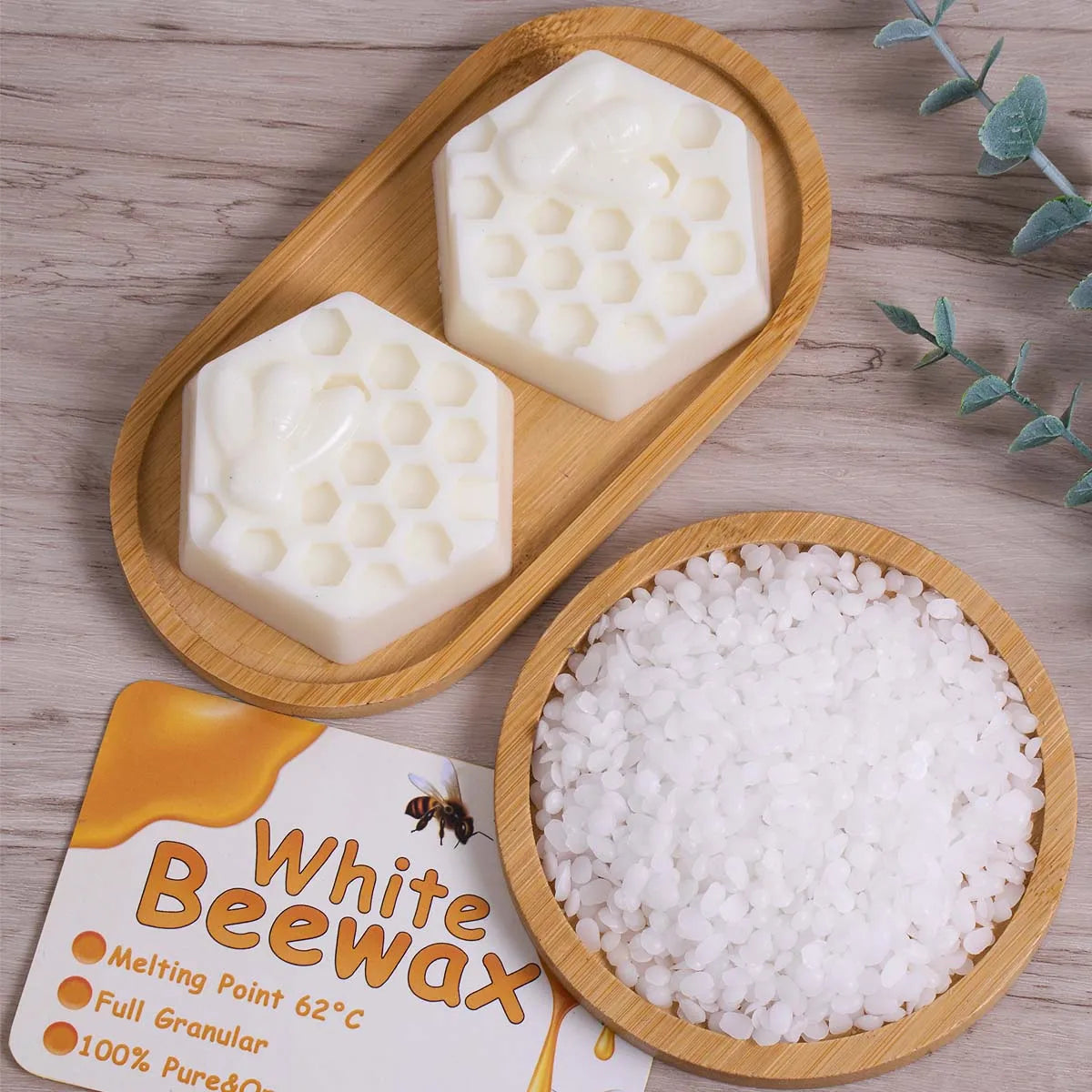 1000g White Beeswax DIY Candle Making Meterial Pure Natural Granular Bag Odorless Wax Particles Raw Materials Handicraft Supplier