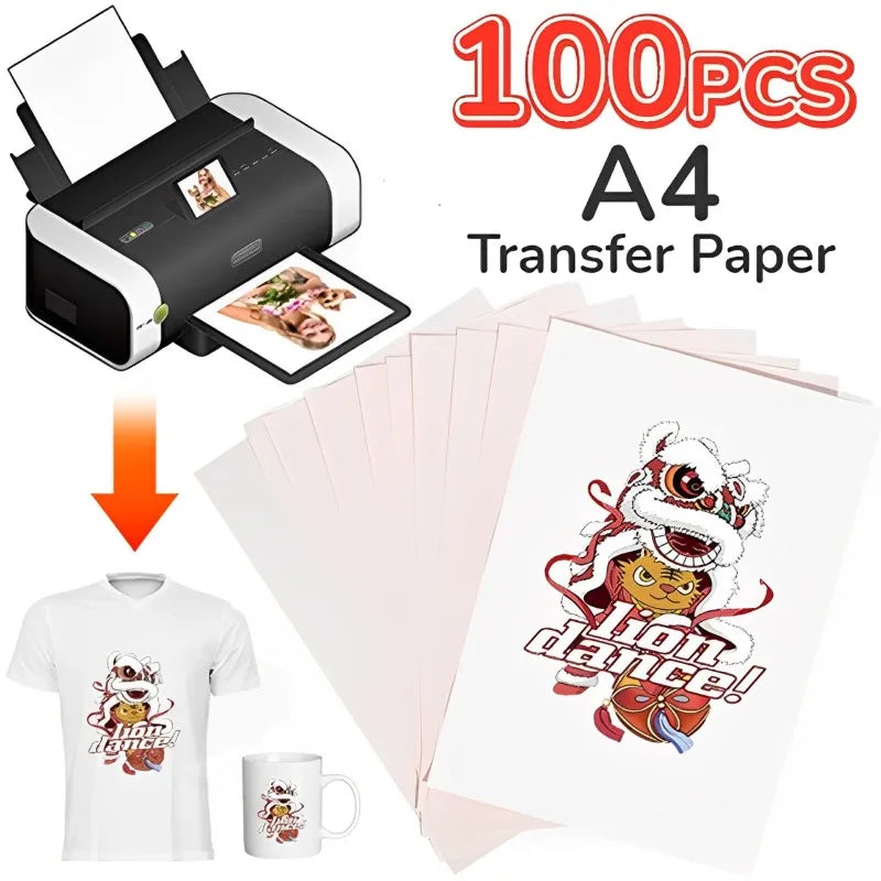 100-10Pcs A4 Sublimation Heat Transfer Papers DIY Printing for Clothes T-shirt Cup Mug Pillow A4 Thermal Transfer Papers