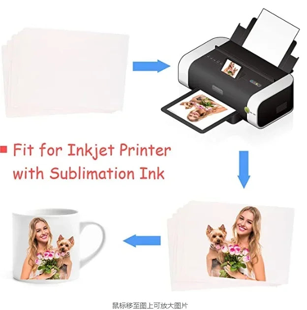 100-10Pcs A4 Sublimation Heat Transfer Papers DIY Printing for Clothes T-shirt Cup Mug Pillow A4 Thermal Transfer Papers