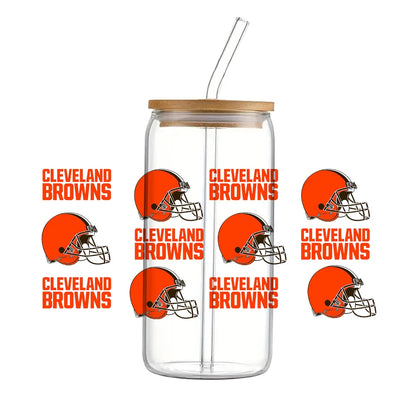 Soccer & Football Sports UV DTF Cup Wrap – 16oz Libbey Glass Can Transfer | Waterproof 3D Sticker