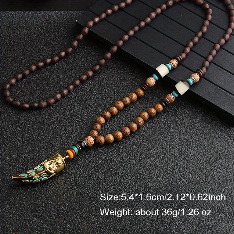 Vintage Handmade Nepal Buddhist Mala Necklace