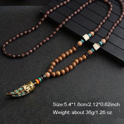 Vintage Handmade Nepal Buddhist Mala Necklace