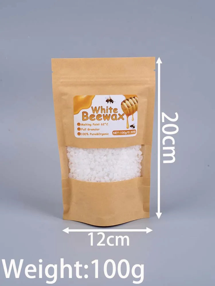1000g White Beeswax DIY Candle Making Meterial Pure Natural Granular Bag Odorless Wax Particles Raw Materials Handicraft Supplier