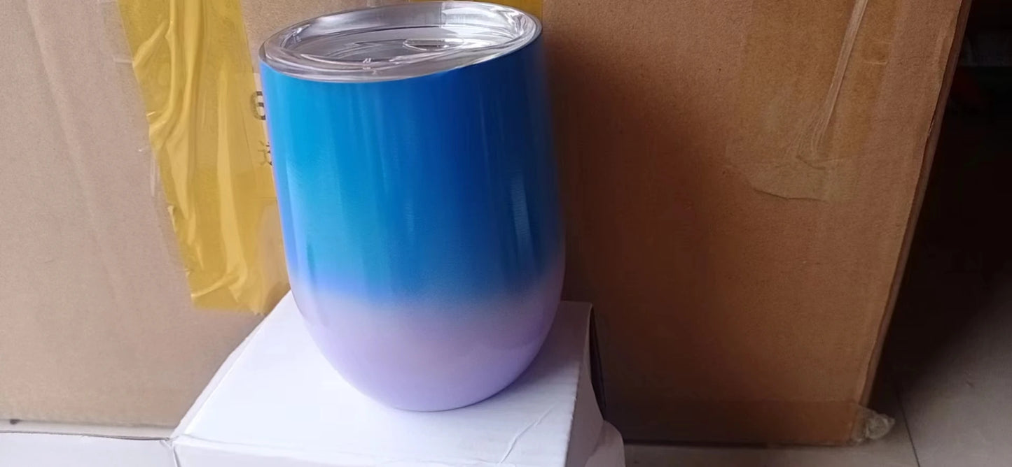 Customized logo 12OZ Wholesale Price Swig Wine Cups Insulated Thermos Coffee Mug Vacuum Thermos Cup Coffee Tumbler Egg Shape