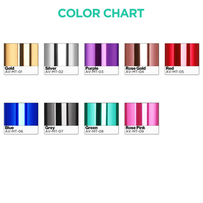 12" x 12" Metallic Permanent Adhesive Vinyl Sheets for Cricut – Mirror Finish DIY Craft Vinyl for Decoration & Custom Decals