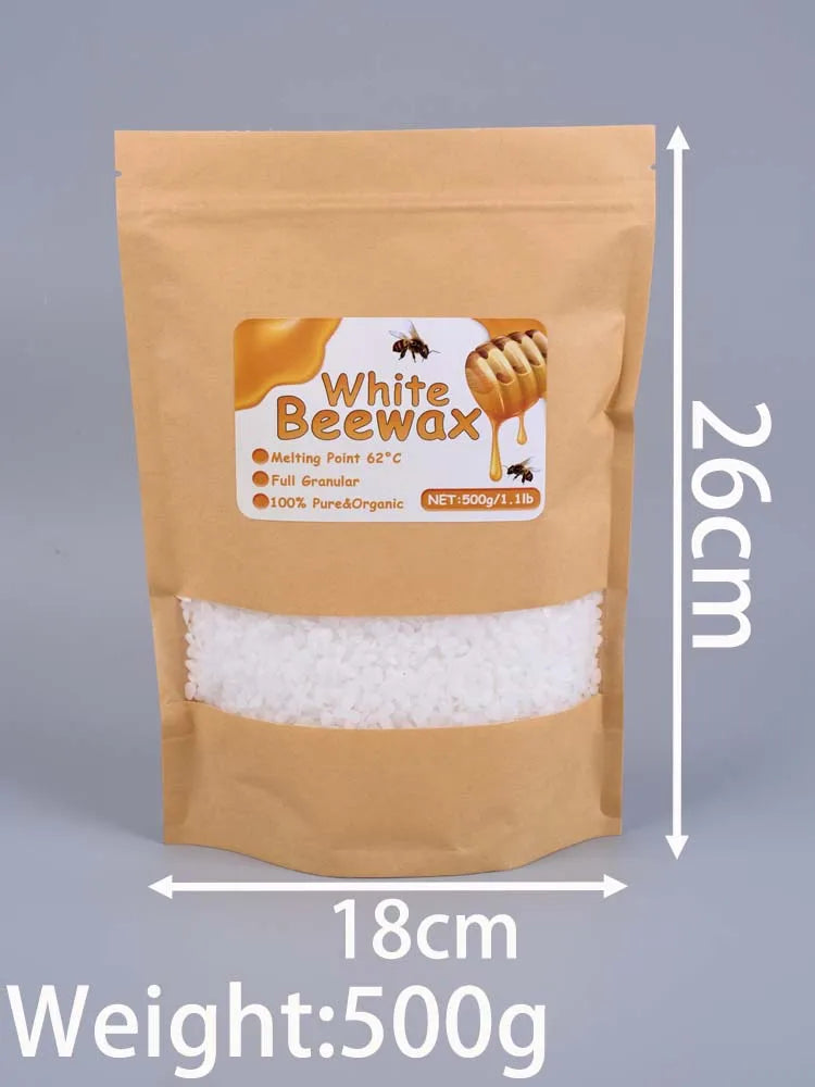1000g White Beeswax DIY Candle Making Meterial Pure Natural Granular Bag Odorless Wax Particles Raw Materials Handicraft Supplier